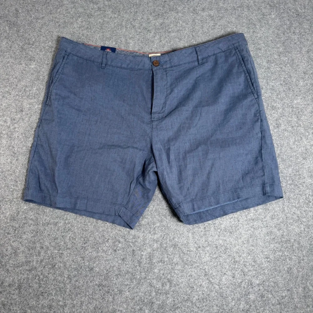 Faherty Tradewinds Shorts Mens 42 Blue Linen Organic Cotton 7.5 Inseam NWT
